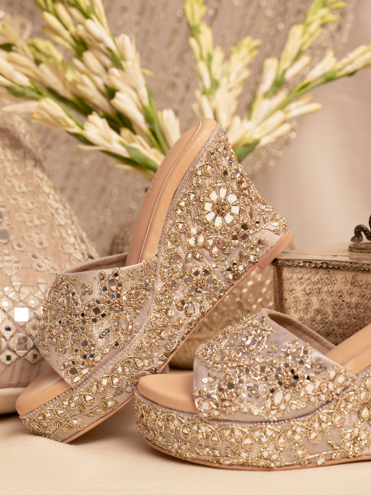 Shop bridal wedge heels Cheap Sale