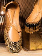 Black Shimmer juttis online for women by Needledust