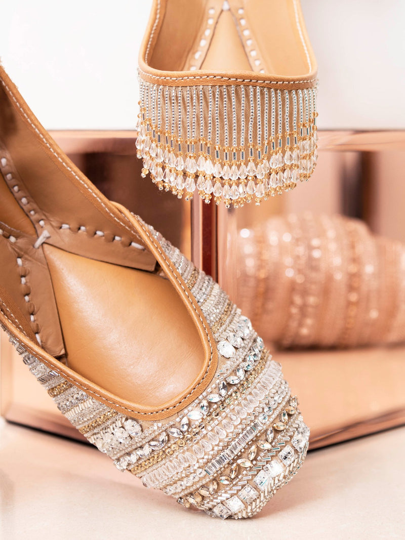 Sparkling juttis online by Needledust for women